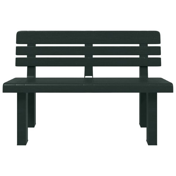 vidaXL Garden Bench Green Polypropylene 43.3 x 20.5 x 28.0 in Durable