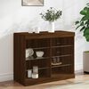 vidaXL Sideboard Brown Oak Engineered wood, Glass Medium Sideboard