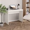 vidaXL Desk White Engineered Wood 35.4 x 15.7 x 28.3 in Sleek Desk