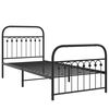 vidaXL Bed Frame Black Steel Twin Bed Frame Rectangular Traditional