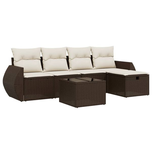 vidaXL Garden Sofa Set Brown