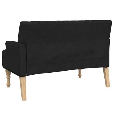 vidaXL Bench with Cushions Black 44.5"x25.4"x29.7" Fabric