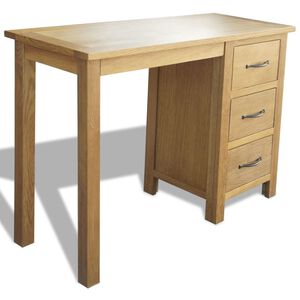 vidaXL Desk Oak Solid Oak Wood Medium Desk Rectangular Traditional