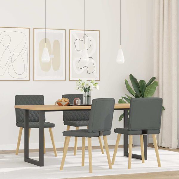 vidaXL Dining Chair Set of 4 Dark grey