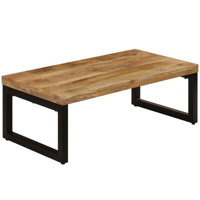 vidaXL Coffee Table 39.4"x19.7"x13.8" Solid Mango Wood and Steel