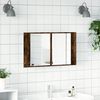 vidaXL LED Mirror Cabinet Smoked Oak Engineered Wood, Acrylic Medium