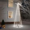 vidaXL Christmas Cone Tree Cool White Powder-coated steel 9.8 Feet