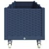 vidaXL Garden Planter with Wheels Blue Gray 94.5"x19.7"x21.3" PP