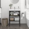 vidaXL Bathroom Washbasin Frame Black Powder-coated iron