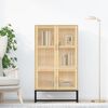 vidaXL Highboard Natural wood with black iron