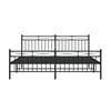 vidaXL Bed Frame Black Steel Full Bed Frame Rectangular Modern