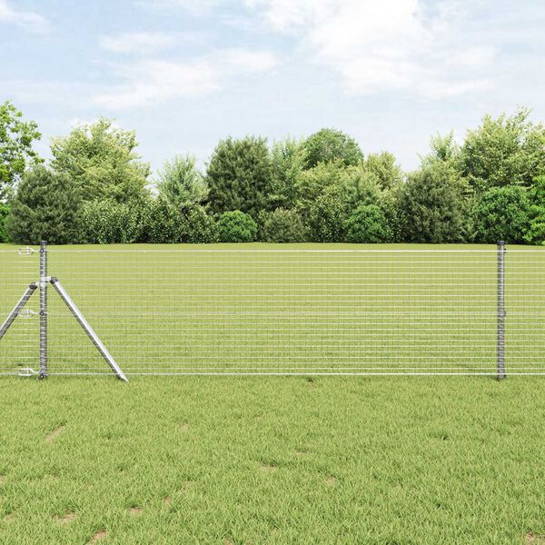 vidaXL Fence Post Silver 82.02 x 1.64 ft (0.98 x 0.98 in mesh) Steel
