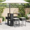 vidaXL Garden Bar Set Black, Cream White