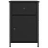 vidaXL Bedside Cabinet Black Engineered wood, Iron Standard