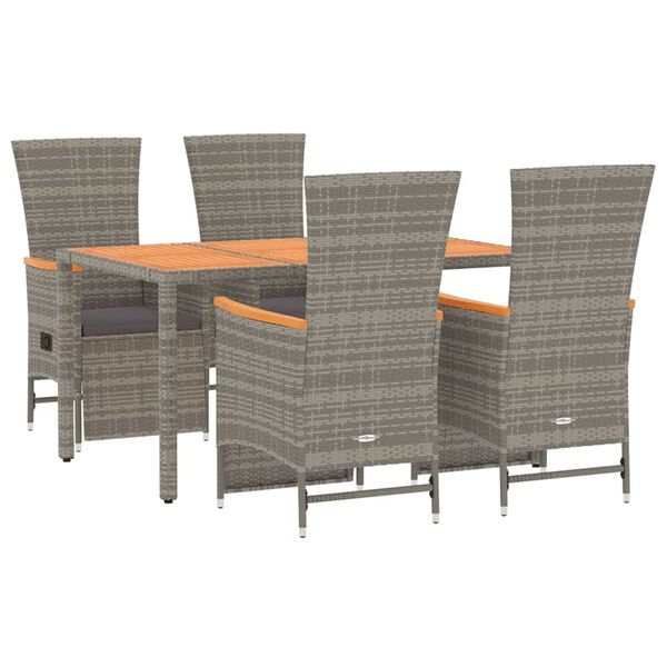 vidaXL Garden Dining Set Gray