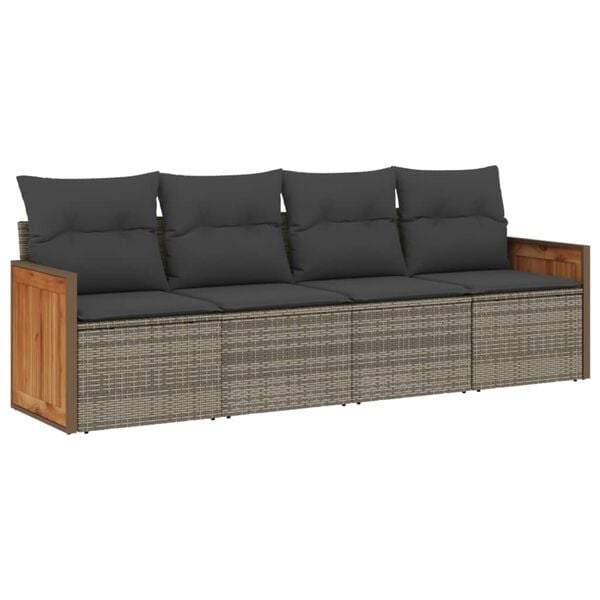 vidaXL Garden Sofa Set Grey, Dark Grey