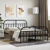 vidaXL Bed Frame Black Powder-Coated Steel Full Bed Frame Rectangular