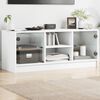 vidaXL TV Cabinet White Engineered wood Medium Sleek TV Cabinet