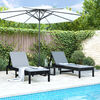 vidaXL Sun Lounger Set of 2 Black Solid Pine Wood Standard