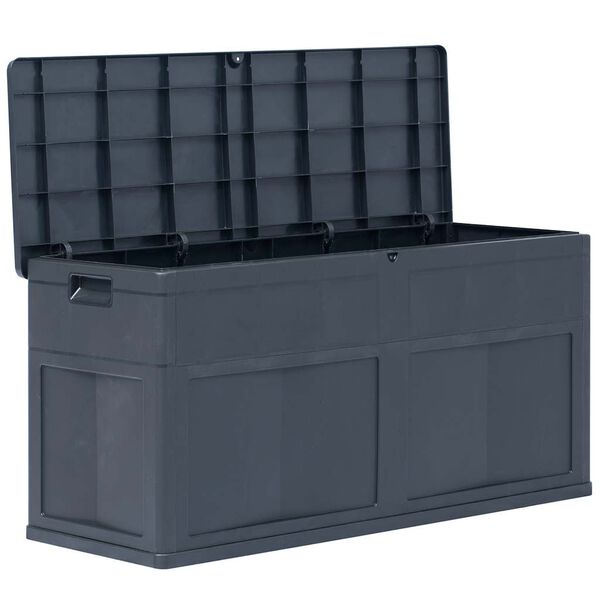 vidaXL Storage Box Black Plastic (with wood texture) 84.5 gal