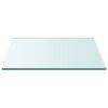 vidaXL Table Top Transparent Tempered Glass 24 x 24 in Durable