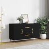 vidaXL Sideboard Black Engineered wood, metal 39.4 x 14.2 x 23.6 in