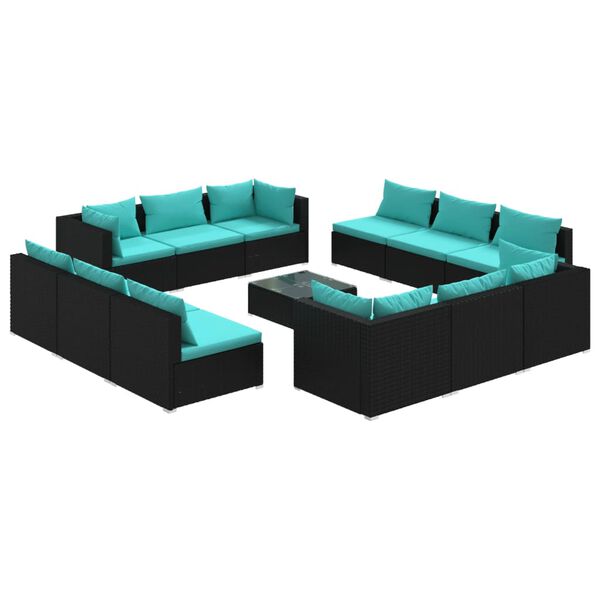 vidaXL Garden Lounge Set Black