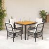 vidaXL Garden Dining Set Black and Cream White