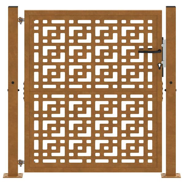 vidaXL Garden Gate 39.4x39.4" Weathering Steel Cross Design