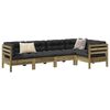 vidaXL Garden Sofa Set Anthracite Vacuum pressure treated pinewood Regular