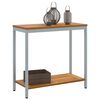vidaXL Outdoor Table with Shelf Natural and grey 31.5" x 13.8" x 29.5