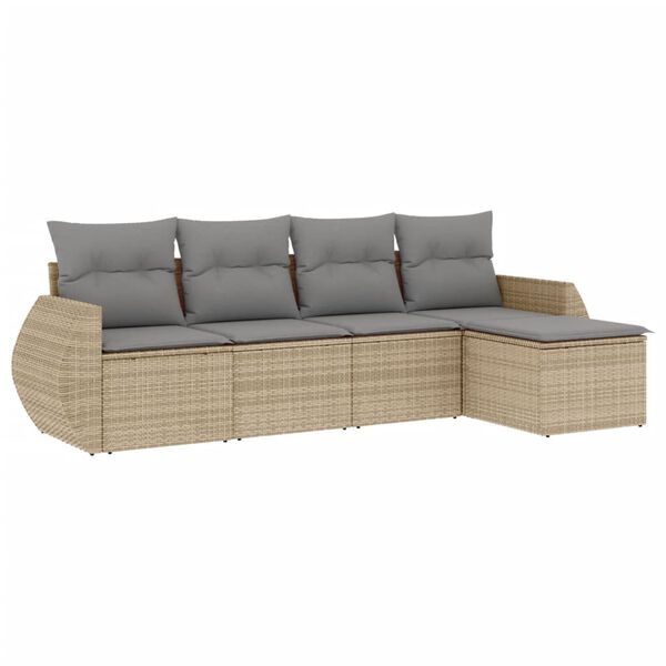 vidaXL Garden Sofa Set Beige, Light Grey
