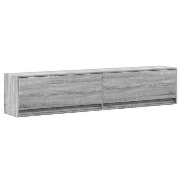 vidaXL TV Wall Cabinet Grey Sonoma Engineered Wood Large TV Wall Cabinet