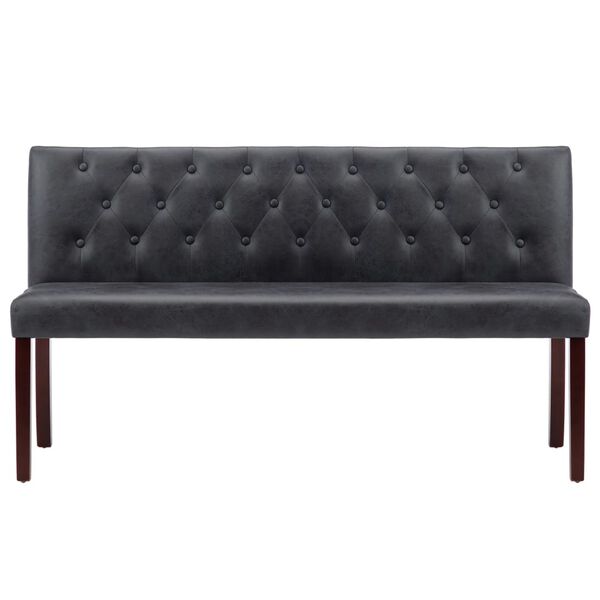 vidaXL Bench Grey Faux suede leather, plywood, rubber Large