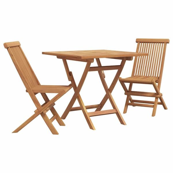 vidaXL Garden Dining Set 3 pcs Brown Solid teak wood