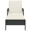 vidaXL Sun Lounger Black, Cream