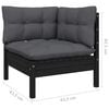 vidaXL Garden Lounge Set Black with Anthracite Cushions