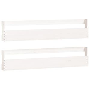 vidaXL Wall-mounted Shoe Rack Set of 2 White Solid Pine Wood Large