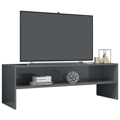 vidaXL TV Stand High Gloss Gray 47.2"x15.7"x15.7" Engineered Wood