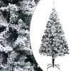 vidaXL Fake Christmas Tree Green with flocked snow PVC, Steel Extra Large