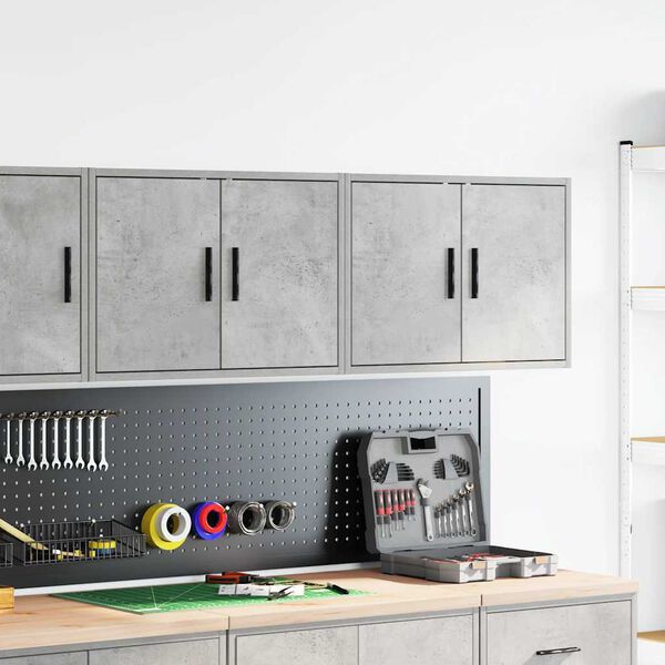 vidaXL Garage Wall Cabinets 2 pcs Concrete Grey Engineered Wood