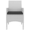 vidaXL Garden Dining Set White PE Rattan Medium Seats Plenty