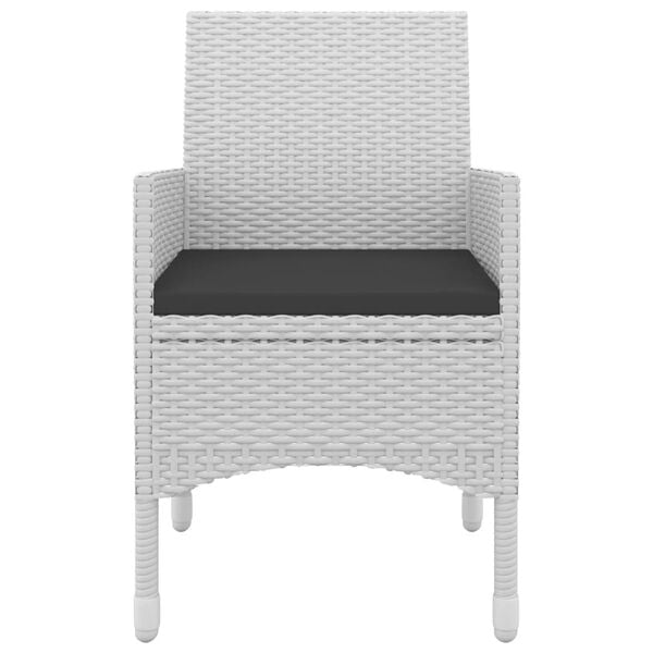 vidaXL Garden Dining Set White PE Rattan Medium Seats Plenty