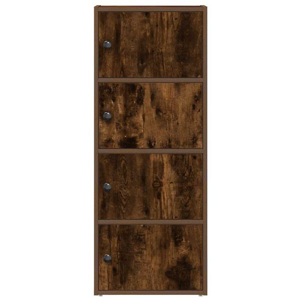 vidaXL Bookcase Smoked Oak Engineered Wood Medium Modern