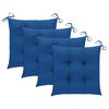 vidaXL Patio Dining Set Set of 4 Bamboo color, Blue cushions