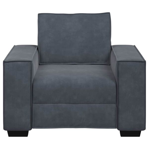 vidaXL Sofa Chair Dark gray Velvet One Seater Durable Armchair