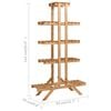 vidaXL Plant Stand Natural Wood Firwood Medium Shelving Plant Stand