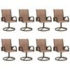 vidaXL Patio Dining Set Set of 8 Brown Textilene and Powder-Coated Steel
