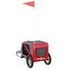vidaXL Pet Bike Trailer Red and Grey Oxford fabric, Iron, PVC One Size