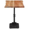 vidaXL Side Table Natural, Black Solid Acacia Wood, Powder-Coated Cast Iron